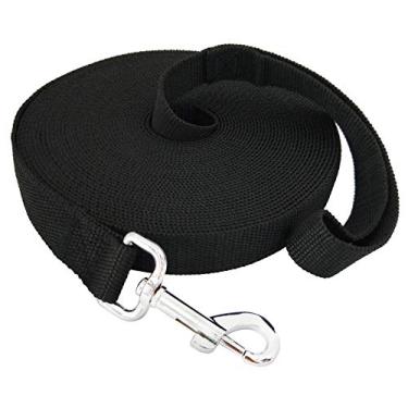 Imagem de Correia para cães de treinamento de náilon de 1,8 m e 1,8 m Taida para cães pequenos e médios e grandes, correias longas para cães/filhotes de chumbo para treinamento de recordação de obediência, acampamento ou quintal, 2,5 cm de largura (1,8 m, preto)