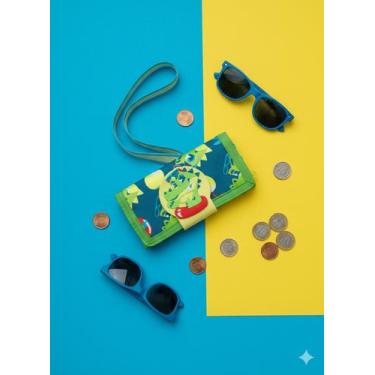 Imagem de Carteira Infantil Puket Jacaré Relax Azul Petróleo Menino