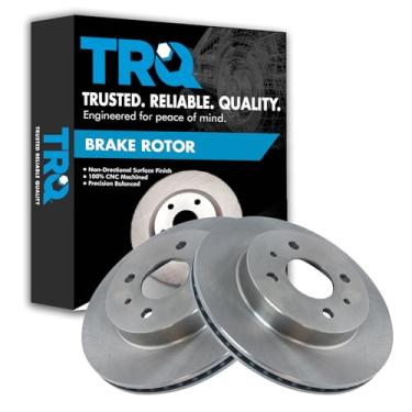 Imagem de TRQ Conjunto de par de rotores de freio a disco dianteiro para Saturn SC 1991-1992/1993-2002 SC1 / 1993-2002 SC2 / 1991-2002 SL / 1991-2002 SL1 / 1991-2002 SL2 / 1993-2002 1999 SW1 / 1993-2001 SW2