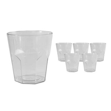 Imagem de Kit 6 Copos Mini Roma Cristal 300Ml Plástico