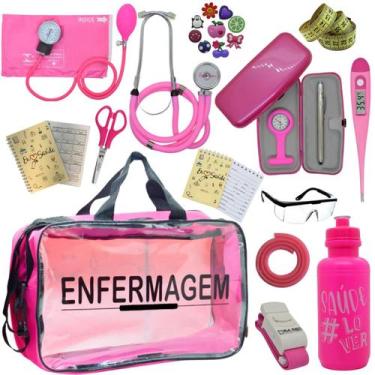 Imagem de Kit Enfermagem Top Cores Premium Completo Estagio Estetoscopio Aparelh