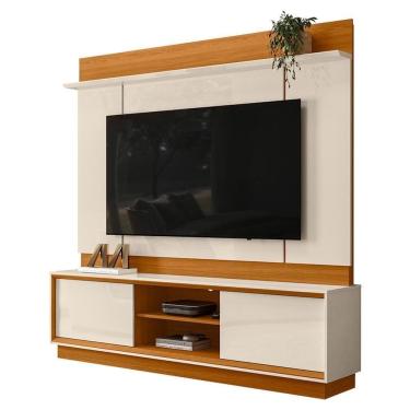 Imagem de Painel Home Theater Siena Para Tv 75 Pol 2 Portas 184 Cm Cinamomo Off White Madetec