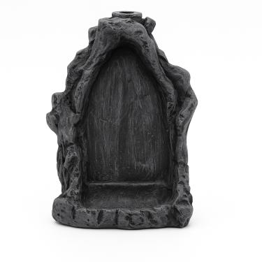 Imagem de Incensário Cascata Gruta Cinza 14 cm em Resina