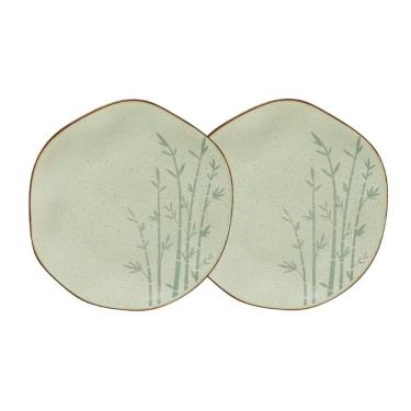 Imagem de Conjunto 2 Pratos Rasos 27,5 Cm Ryo Bambu Porcelana Oxford