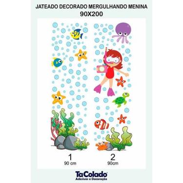 Imagem de Adesivo Para Vidro Box Banheiro Jateado Decorado Mergulhando Girl Prov