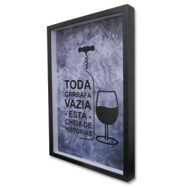 Imagem de Quadro Cofre Porta Objetos Rolhas Cheias de Histórias - TaColado, 60 x