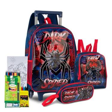 Imagem de Kit Mochila de Carrinho Infantil com Lancheira Clio Meninos, Ds3488k, 