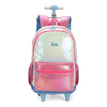 Imagem de Mochila Rodinhas Barbie Com Brilho Azul/rosa Luxcel