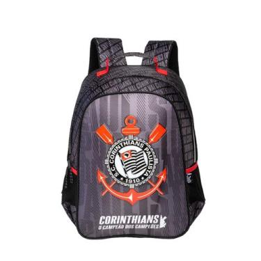 Imagem de Mochila De Costas Corinthians Meninos Escolar Infantil Clube Cor:Preto
