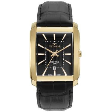 Imagem de Relógio Masculino Executive 2117LFY-0P Analógico com Pulseira de Couro Dourado Technos