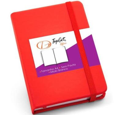 Imagem de Caderneta de Anotações 9x14cm 80 Folhas Sem Pauta - TopGet, Vermelho