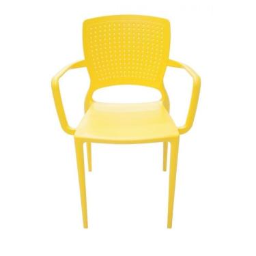 Imagem de Cadeira Safira com Braços Encosto Fechado Amarelo Tramontina