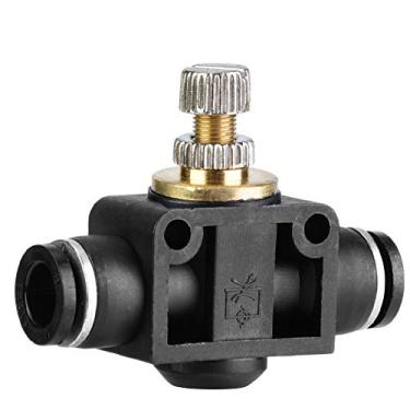 Imagem de Válvula de controle de fluxo de ar, válvula de regulador de ajuste pneumático em forma de T, válvula de controle de fluxo de ar de tubo de 4/6/8 mm (6 mm)