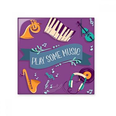 Imagem de Fone de ouvido de música de piano elétrico, som de azulejo de cerâmica, decalque brilhante, pedra adornada de tijolo esmaltado