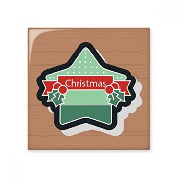 Imagem de Adesivo brilhante de azulejo de cerâmica com ícone de desenho animado de estrela de Natal