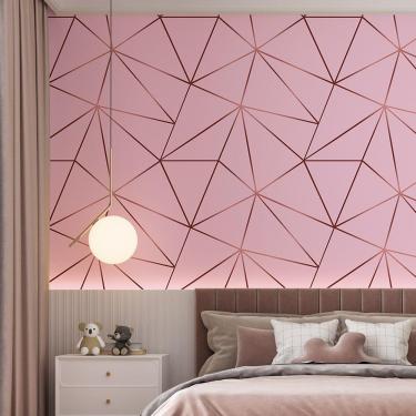 Imagem de Papel De Parede Adesivo Zara Rosa Com Rosê Gold