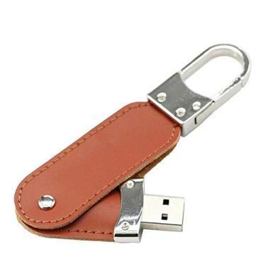 Imagem de 4GB Marrom PU Chaveiro USB Flash Drive Pen Drive PenDrive Flash Drive Memória USB Cartão Flash Stick USB Cartão Flash USB