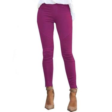 Imagem de Gerrit Leggings femininas para treino de outono e cintura, Roxa, 3G