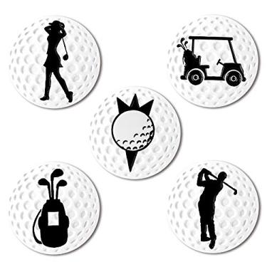 Imagem de Myartte Marcador de bola de golfe criativo esmalte macio marcadores de golfe 24,4 mm sortidos 5 peças (carrinho de golfe)
