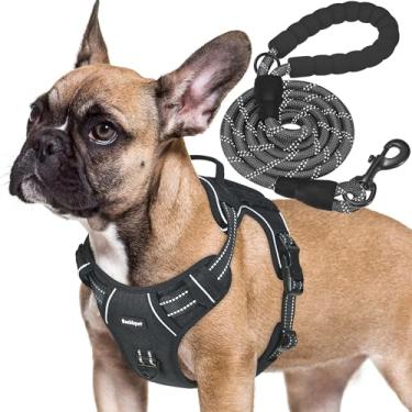 Imagem de Peitoral tático resistente para cães pequenos Beebiepet Antipuxão, ajustável, refletivo, treinamento de serviço, colete militar K9 para cães de trabalho – P, preto