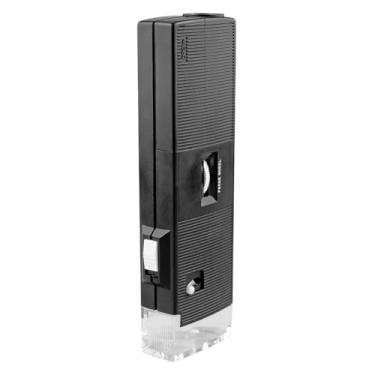 Imagem de SE Microscópio de bolso iluminado por LED, ampliação poderosa de 30x, luz LED ajustável, roda de foco, lanterna e modo microscópio - MW10084