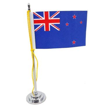 Imagem de Mini Bandeira De Mesa Da Nova Zelândia 15 Cm Poliéster