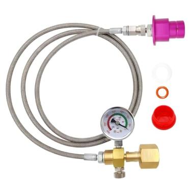 Imagem de Adaptador de Co2 para Máquina de Soda Adaptador de Conector Rápido com Mangueira de Aço Inoxidável de Alta Pressão, Adaptador de Água com Gás Compatível com Terra DUO Art Gaia Series 142 cm com