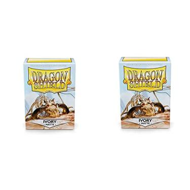 Imagem de 2 Packs Dragon Shield Matte Ivory Standard Size 100 ct Card Sleeves Value Bundle!