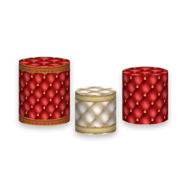 Imagem de Trio de Capas de Cilindro - Realeza Capitonê Elegante 033 - Via Cores