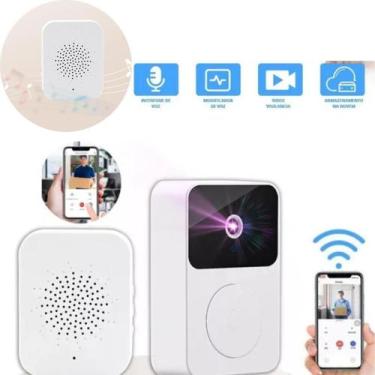 Imagem de Campainha Interfone Inteligente Video Porteiro Wifi Sem Fio - AL