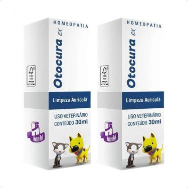 Imagem de  2 Otocura Ex Homeopet Limpeza Auricular Cães E Gatos 30ml - Real H