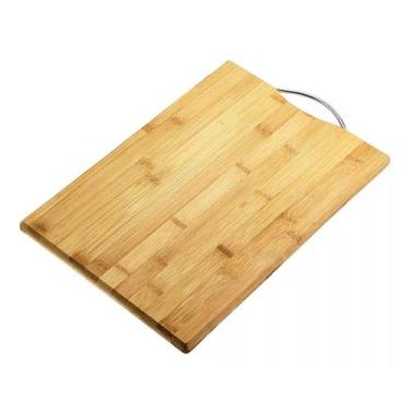 Imagem de Tábua de Corte para Carnes Legumes Frutas Churrasco Frios em Bambu Coz