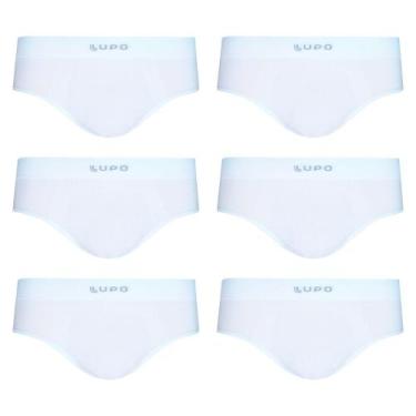 Imagem de Kit com 6 cuecas lupo slip micromodal 681-001, P, Branco