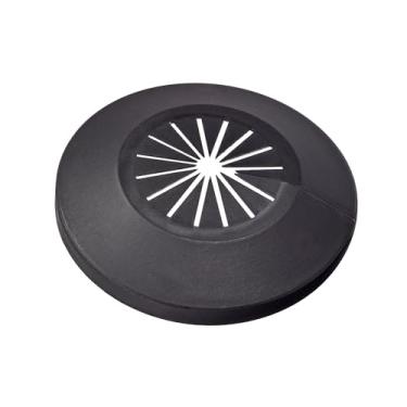 Imagem de uxcell Decoração de capa de tubo, 15 mm-29 mm PP Radiador Escutcheon Linha de drenagem Tampa Preta 4 peças