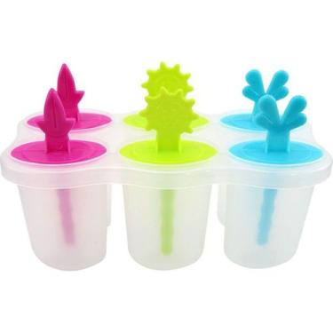 Imagem de Kit 6 Forma de Picolé Sorvete com Suporte Forminhas Infantil Palito Pl