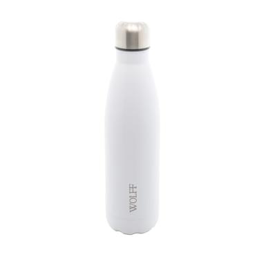 Imagem de WOLFF - Garrafa Térmica de Aço Inox Branca com Parede Dupla - 500ml - Linha Ice