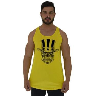 Imagem de Regata Longline Estampada Masculina MXD Conceito Caveira com Cartola, 