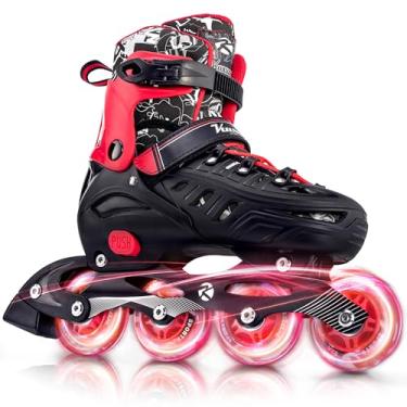 Imagem de Patins em linha para crianças com patins ajustáveis para meninas meninos de 8 a 12 anos Patines para Niños Niñas Outdoor