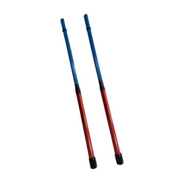 Imagem de MERIGLARE Baquetas de 15,75 polegadas de comprimento Acessórios para bateria Baquetas silenciosas Escovas de arame para bateria para de performance, Vermelho Azul