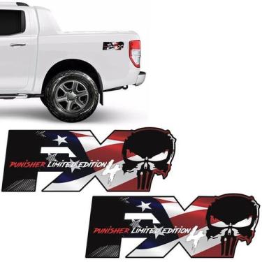 Imagem de Par De Adesivos Fx4 Punisher Limited Edition Emblema EUA - SPORTINOX