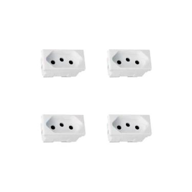 Imagem de Kit 4 Modulos Tomada 10A Branco Parafuso 615040 Plus Pial - Legrand