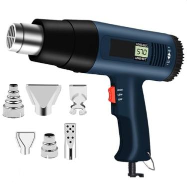 Imagem de Pistola de calor profissional Secador de cabelo industrial 2000W 110V/220V Com 6 bicos para solda Soprador térmico Ferramentas de envoltório retrátil,220V