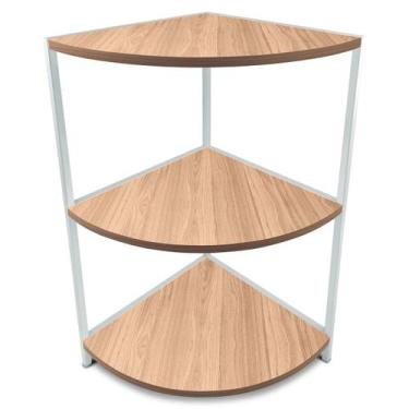 Imagem de Estante De Canto Tripla Colby - Geral, Branco/Jade