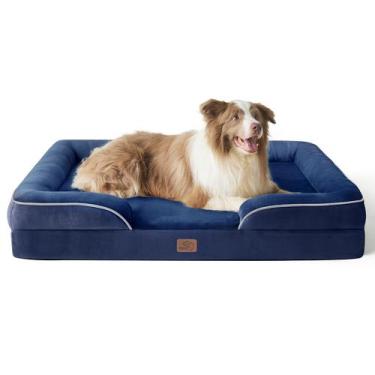 Imagem de Cama Ortopédica Bedsure para Cães Grandes - À Prova D'Água (Azul Marin