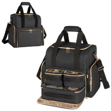 Imagem de Bolsa de Maquiagem LUXJA Grande para Viagem - com 3 Estojos Removíveis