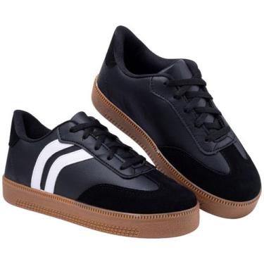 Imagem de Tênis Casual Feminino Leve Confortável  Castelly Calçados, Preto, 35