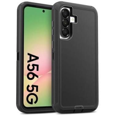 Imagem de Jelanry Capa para Samsung Galaxy A56 5G, capa protetora resistente e robusta de camada dupla à prova de choque com porta antipoeira/arranhões fosco capa traseira para Samsung A56 de 6,7 polegadas,