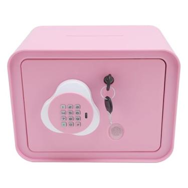 Imagem de Caixa de poupança de dinheiro, cofrinho de plástico com desbloqueio por impressão digital, senha e chaves, banco de dinheiro eletrônico de grande capacidade para meninos e