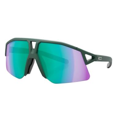 Imagem de KOO Óculos de sol Hype I de alto desempenho, altamente ventilados para ciclistas de estrada, MTB e ciclocross, Verde floresta fosco, One Size