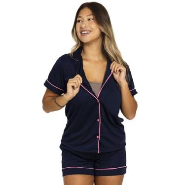 Imagem de Baby Doll Blogueira Aberto Com Botão Feminino Adulto - Use.D, Azul mar